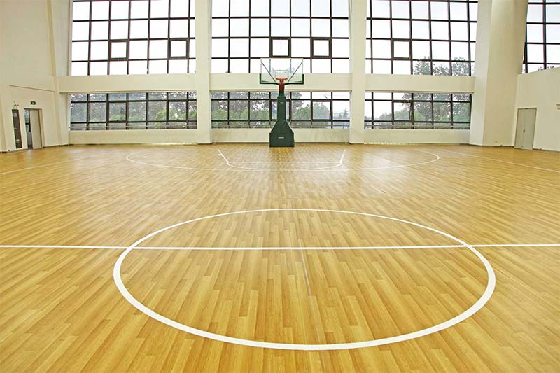 室内篮球场馆木纹PVC地板效果图-02